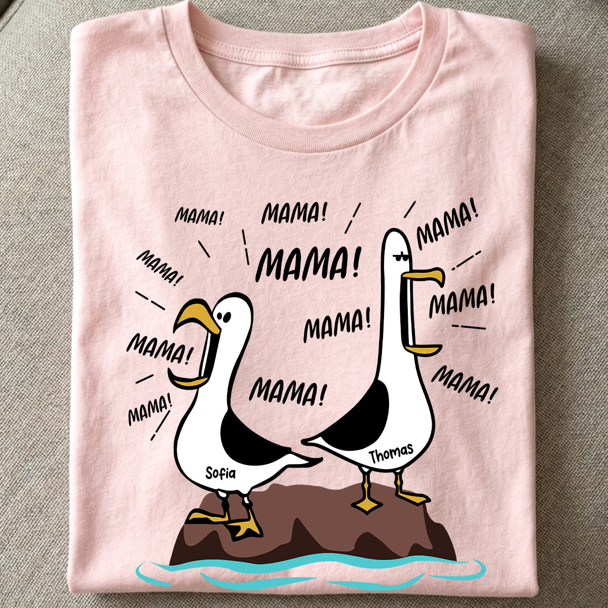 Möwen-Mama Mama! Mama! Mama! - Personalisiertes Shirt - Lustiges Muttertagsgeschenk für Mutter