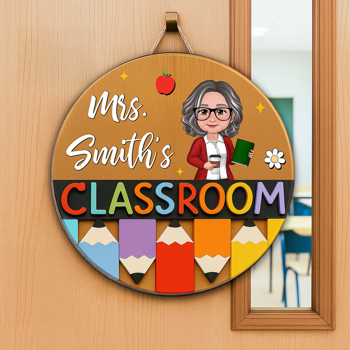 Classroom Pencil Teacher Personalized Name Sign, Teach Classroom Decor, Back to School Gift