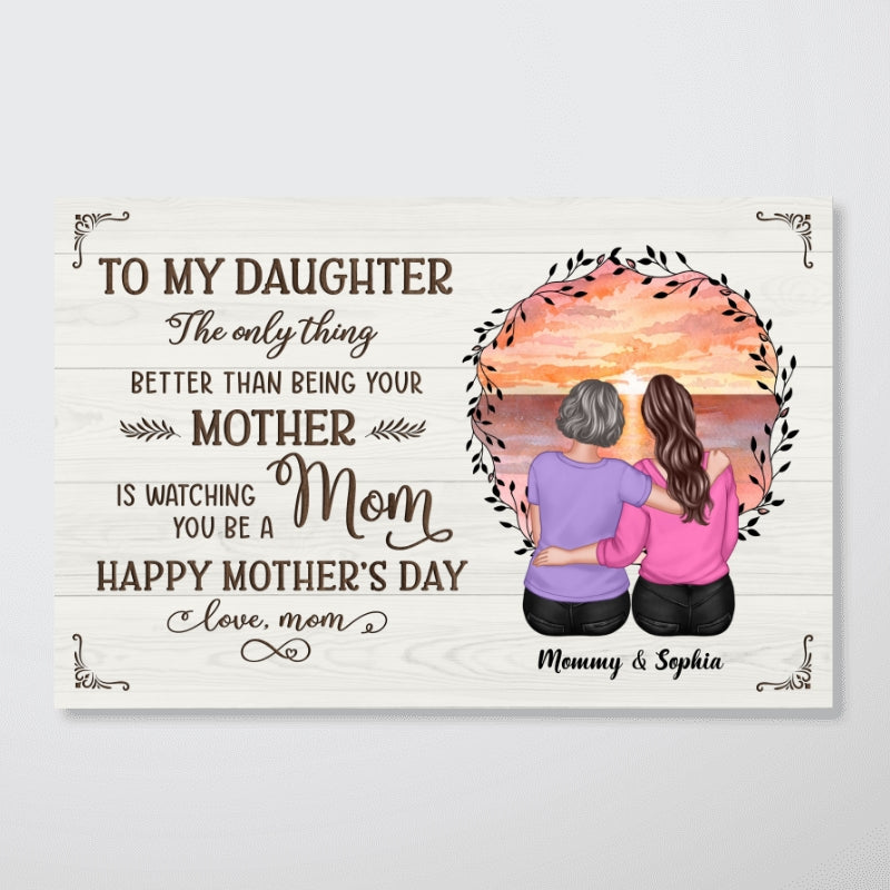 Eternal Beach Landscape To My Daughter From Mom Personalized Poster, Heartfelt 2025 Gift For Daughter