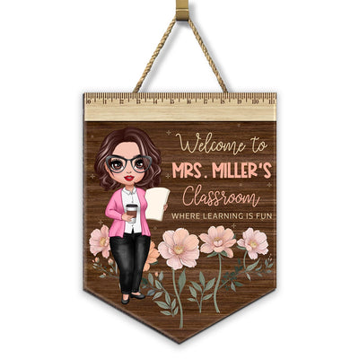 Classroom Where Learning Is Fun Gift For Teacher Personalized Wood Sign