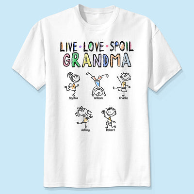 Crayon Live Love Spoil Grandma Of Drawing Kids Personalized Shirt