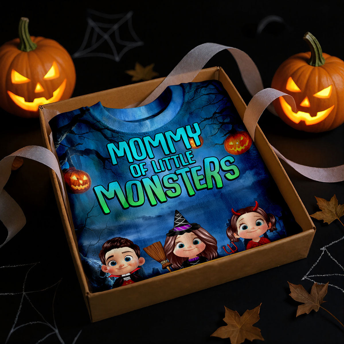 Halloween Night Mommy Daddy Grandma Grandpa Of The Little Monsters Cute Cartoon Kids Personalized 3D Shirt