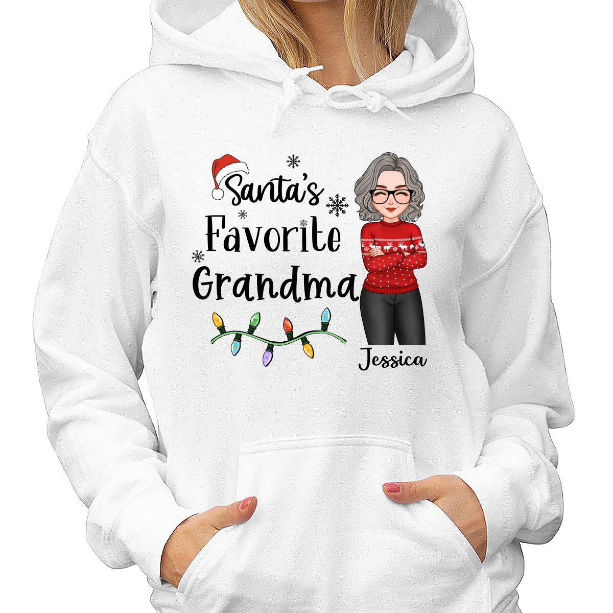 Santa's Favorite Grandma Christmas Cool Woman Personalized Shirt