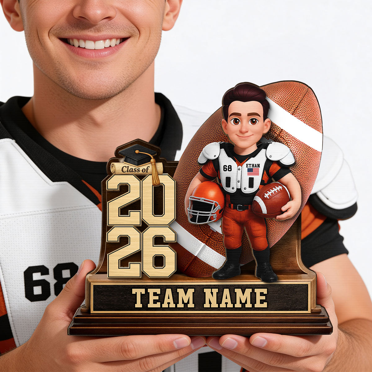 Basketball Senior Keepsake - Personalized 2-Layered Wooden Plaque - Graduation Gift For Son, Daughter