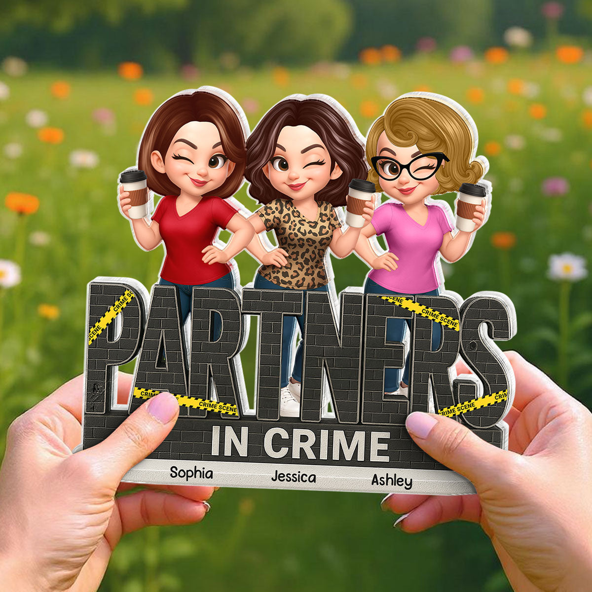 Partners In Crime Do Not Cross Besties Sisters - Personalized Acrylic Block Plaque