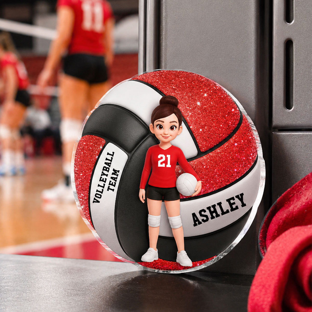 Volleyball Boy & Girl - Personalized Acrylic Locker Magnet - Back To School Gift For Daughters, Sons, Grandkids, Teenagers