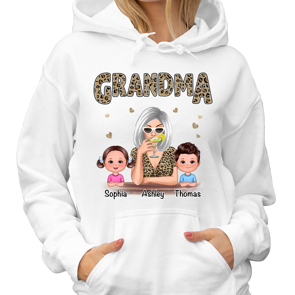 Leopard Shirt Grandma Grandkids Personalized Shirt