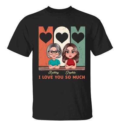 Pretty Doll Mom Daughters Retro Personalized Shirt
