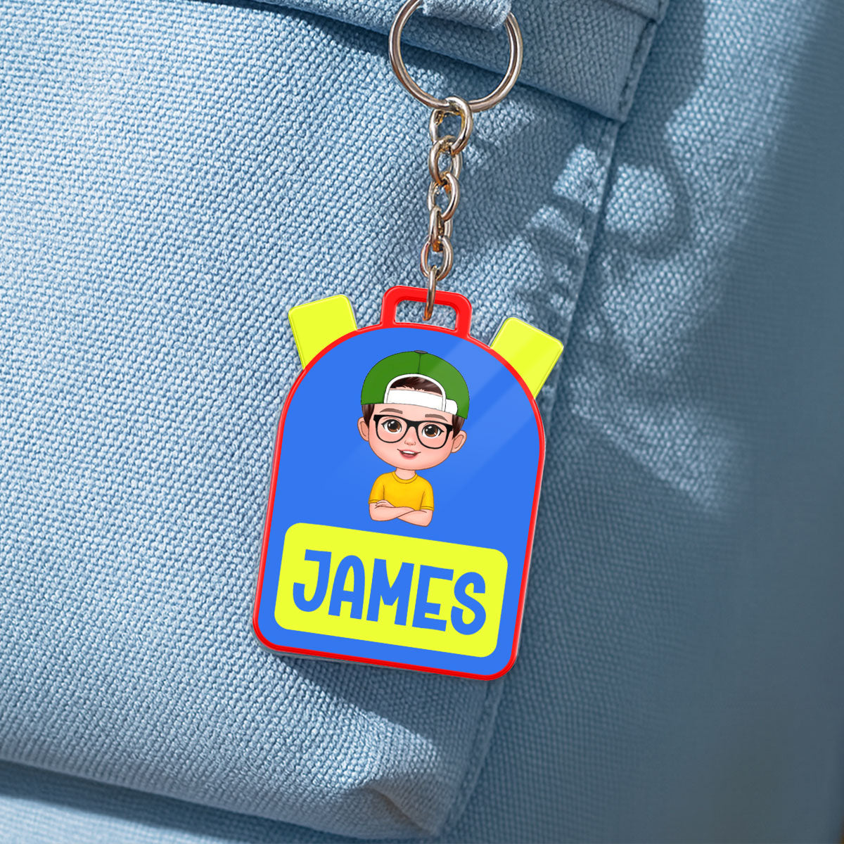 Kid Back To School Personalized Name Tag, Acrylic Keychain