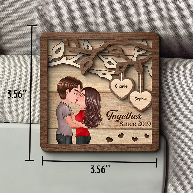 Couple Kissing Under Tree Personalized Car Visor Clip, Gift For Him, Gift For Her