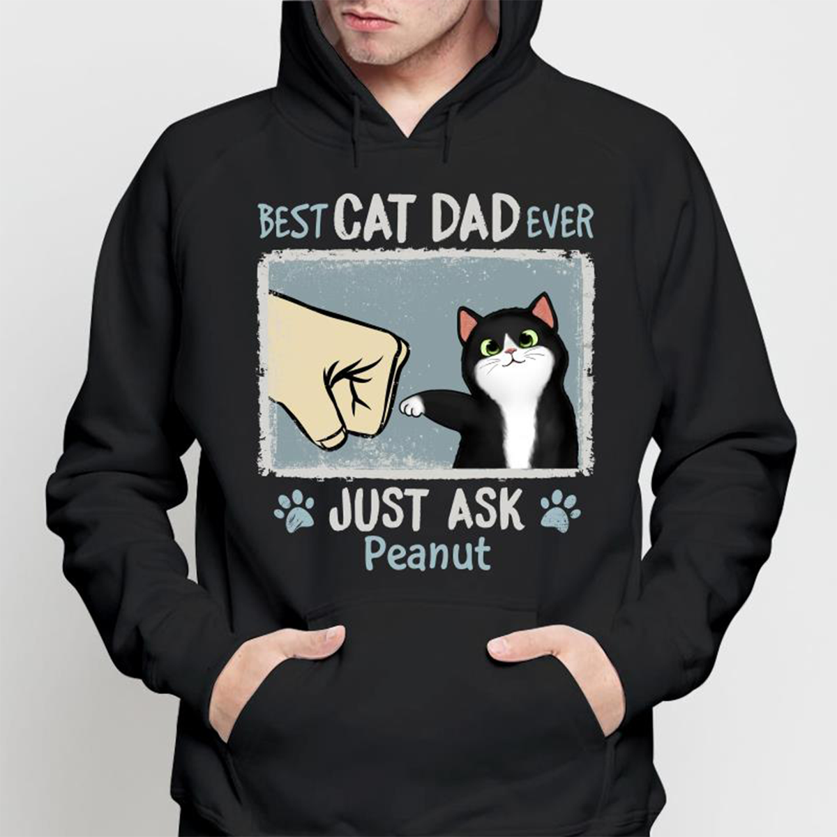 Best Cat Dad Mom Ever Drizzle Color Frame Fluffy Cat Personalized Shirt