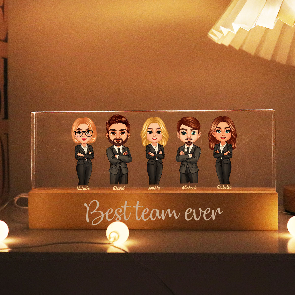 Best Team Ever Personalized Acrylic Block LED Night Light, Employee Thank You Gift, Team Appreciation, Corporate Gift, Retirement Gift For Colleagues, Coworkers, Boss