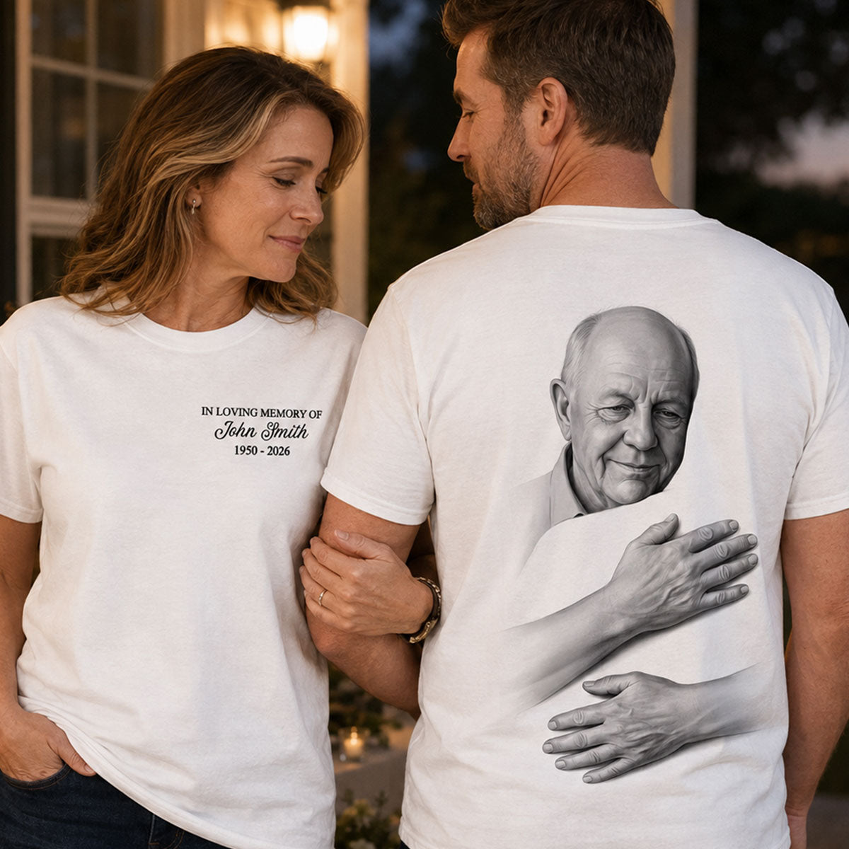 A Hug to Remember Custom Photo - Personalized Shirt - Memorial Gift, Sympathy Gift, Celebration of Life