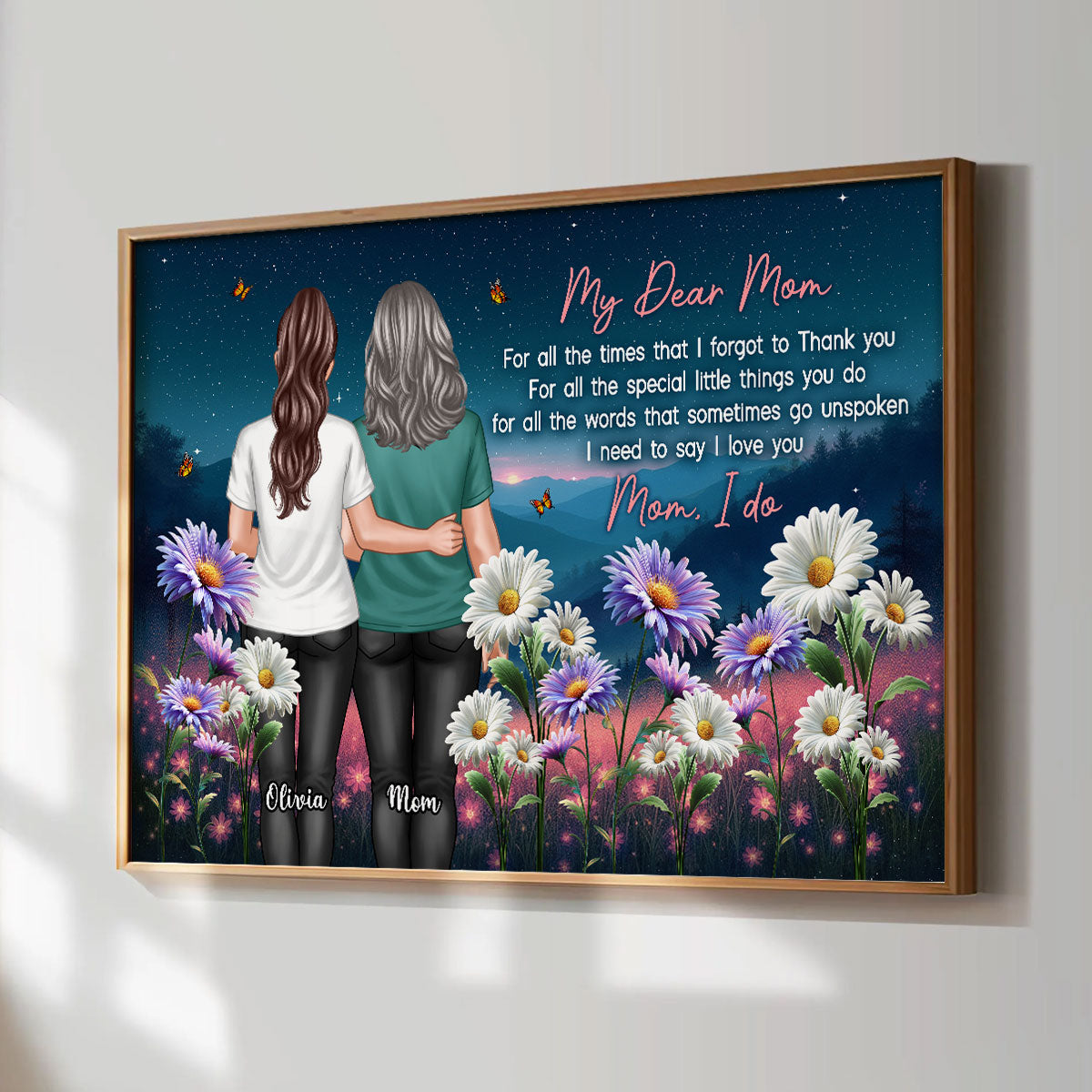 Mom Thank You Gift, Gift From Daughter Birth Flower Personalized Poster