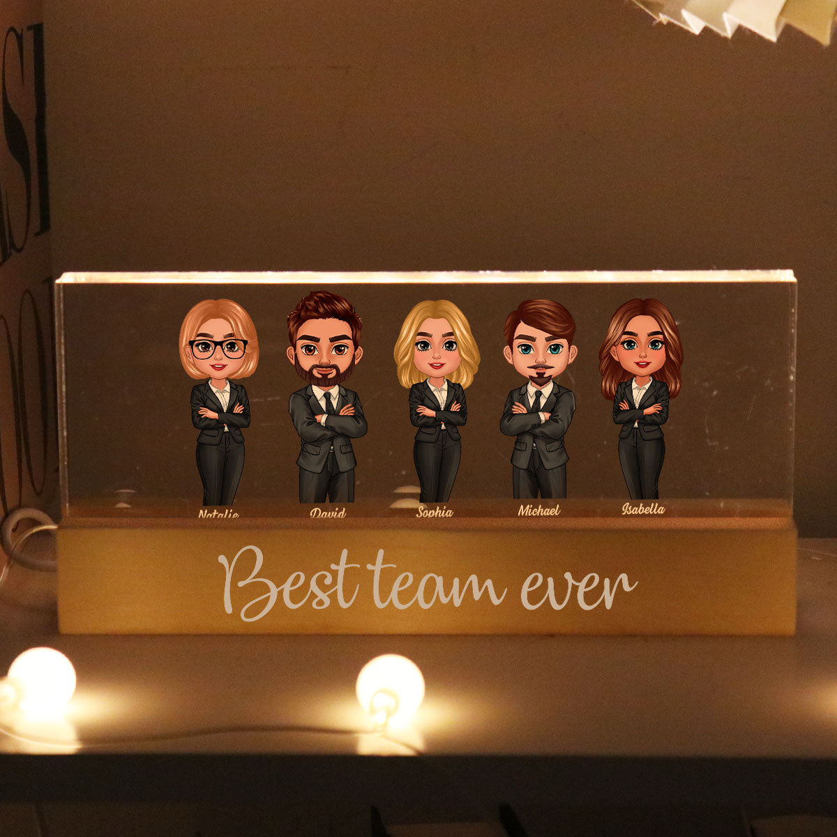 Best Team Ever Personalized Acrylic Block LED Night Light, Employee Thank You Gift, Team Appreciation, Corporate Gift, Retirement Gift For Colleagues, Coworkers, Boss