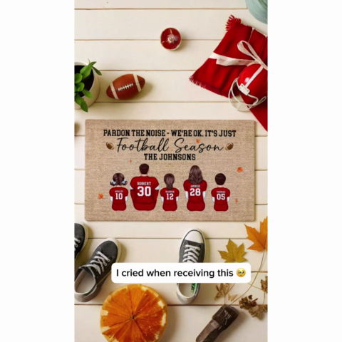 Pardon The Noise It's Just Football Season Family Decor - Personalized Doormat