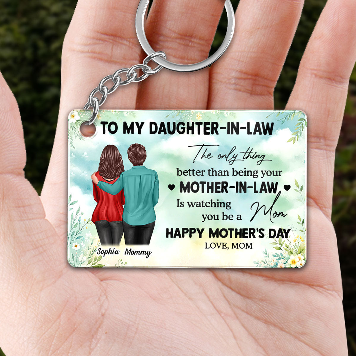 To My Daughter-In-Law From Mom Happy Mother's Day Personalized Acrylic Keychain, Gift For Daughter