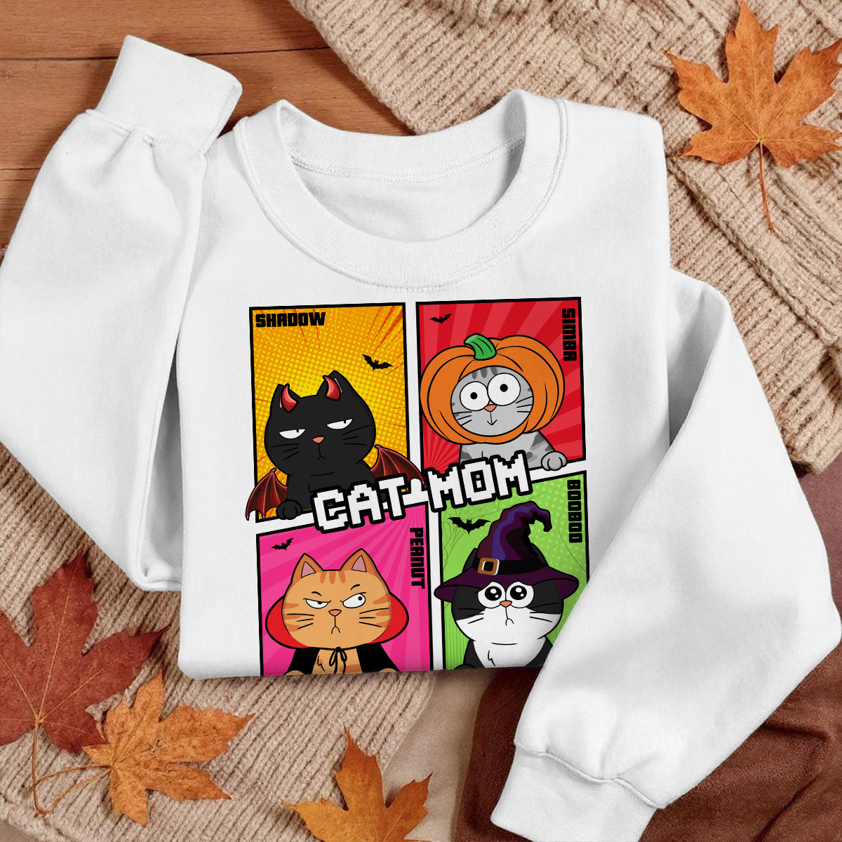 Halloween Funny Cartoon Cat Personalized Sweatshirt