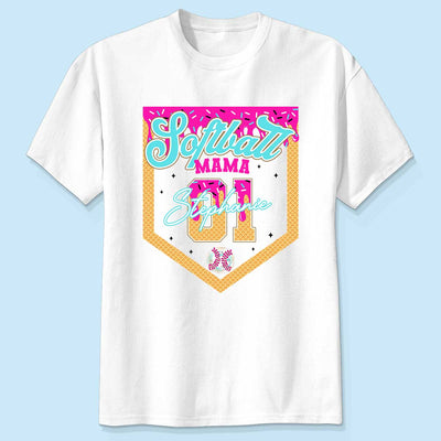 Baseball Softball Mom Ice Cream Drip Personalized Shirt, Gift for Moms