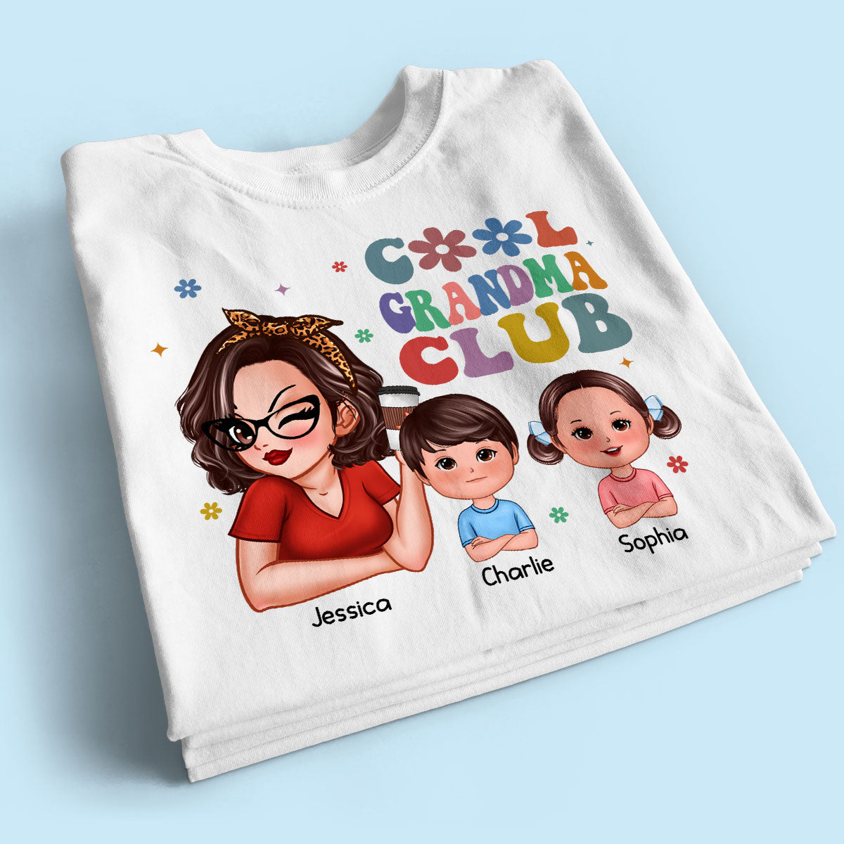 Cool Grandma Club Woman And Kids Personalized Shirt