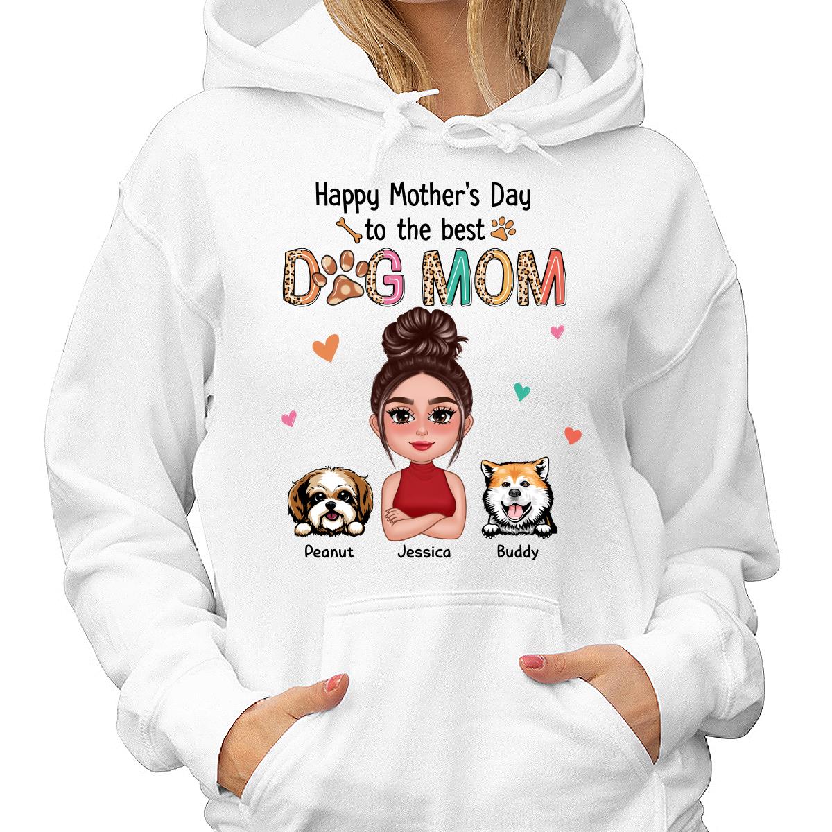 Happy Mother‘s Day To The Best Dog Mom Colorful Leopard Pattern Personalized Shirt