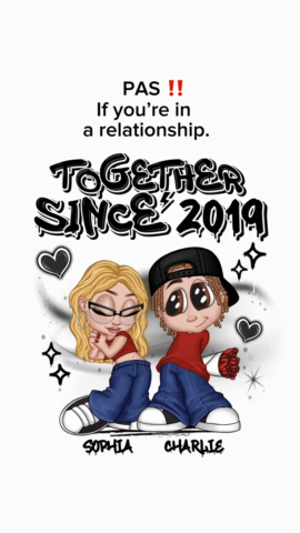 Y2K Couple Airbrushed - Personalized Shirt - Unique Valentine's Day Gift For Him, Gift For Her