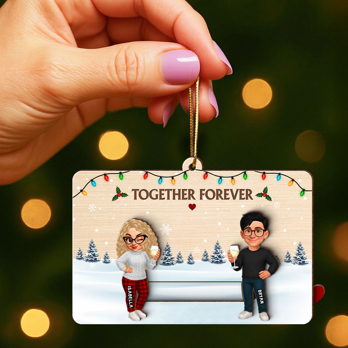 Love & Laughs Couple Hidden Messages - Personalized Slider Ornament - Christmas Gift Anniversary Gift For Couples
