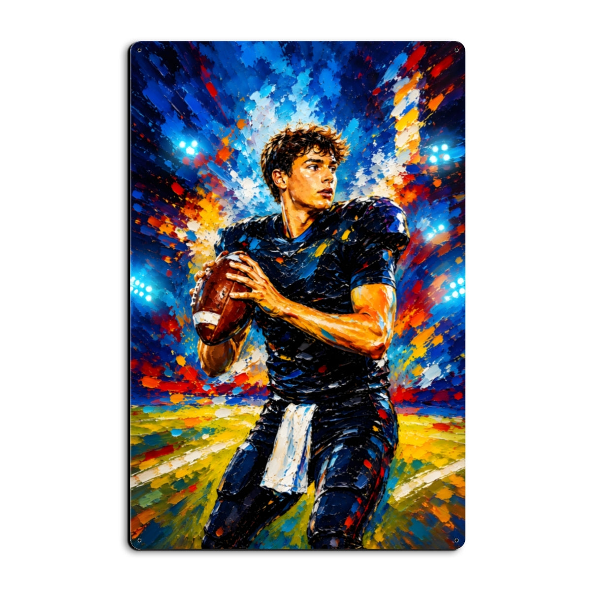 Modern Oil Painting Sport Photos Insert - Personalized Metal Sign - Gift For Boy, Girl