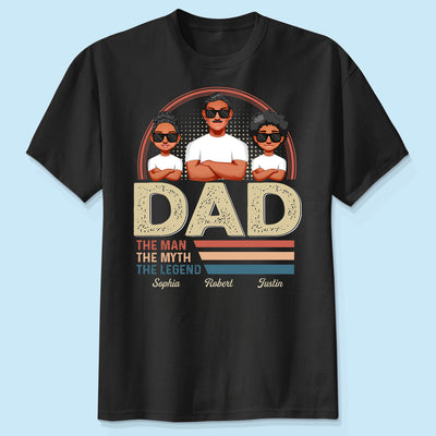 Dad Grandpa The Man The Myth The Legend Retro Line Personalized Shirt