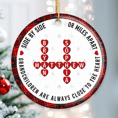 The Love Between A Grandma And Her Grandkids Is Forever, Crossword Puzzle Personalized Ceramic Ornament