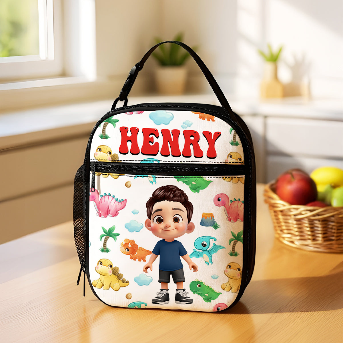 Cute Kid Dinosaurs Cars Astronaut Unicorn Mermaid Personalized Insulated Kid Lunch Bag, Back To School gift