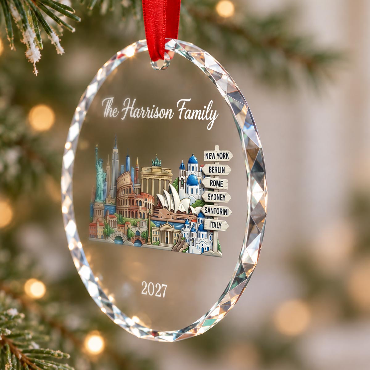 The Places You've Been Landmarks - Personalized Glass Ornament - Traveling Destination Keepsake, Christmas Gift For Traveling Lovers