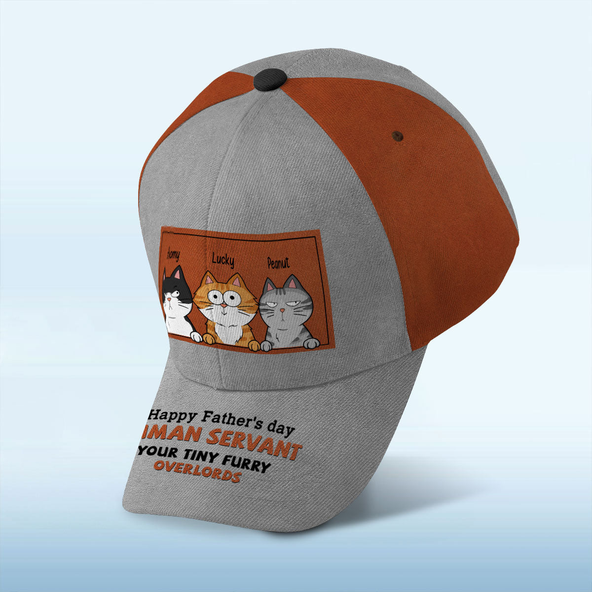 Happy Father's Day Human Servant Cat Dad Personalized Classic Cap