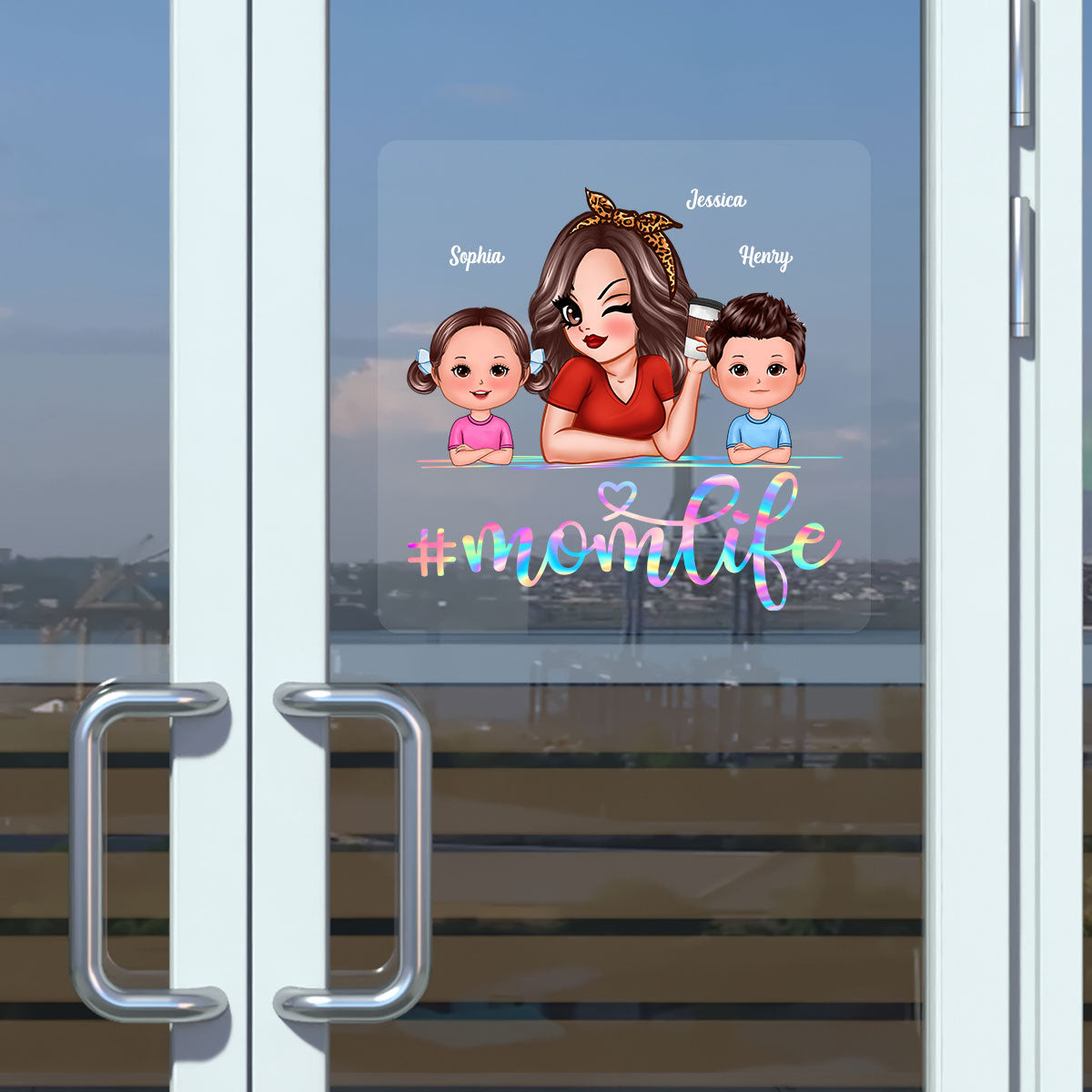 Mom Life Cute Kids Decor On Car Fridge Window Personalized Decal