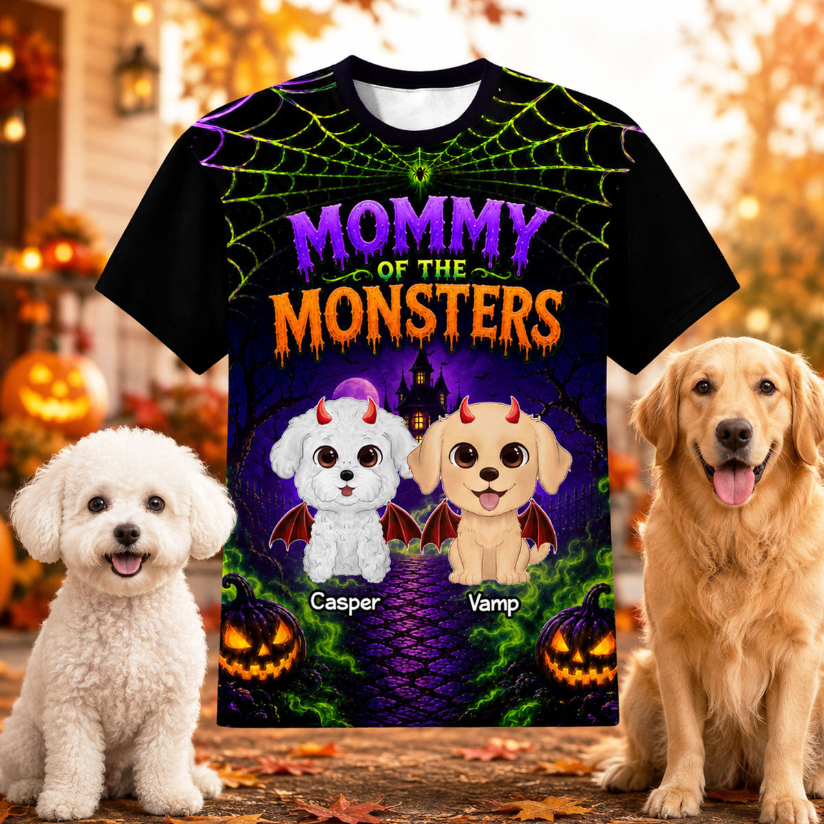 Trending Spooky Dog Mom - Personalized Shirt - Halloween Gift For Dog Moms, Wife