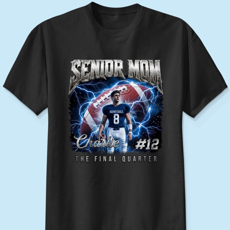 Trending Senior Football Mom Upload Photo - Personalized Shirt - Senior Night, Game Day Gift