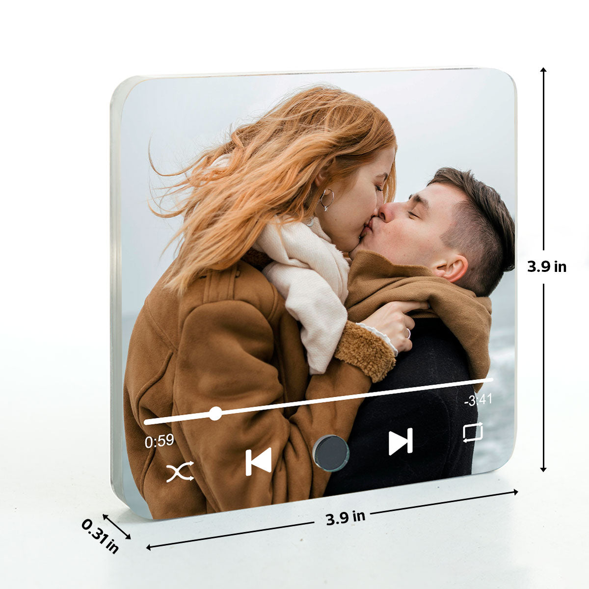 Couple Custom Photo Personalized Bluetooth Music Fridge Magnet,  Gift For Couple