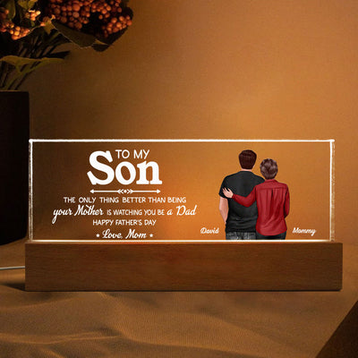 From Mom To Son Remember That I Love You, Personalized LED Night Light, Father's Day Gift For Son