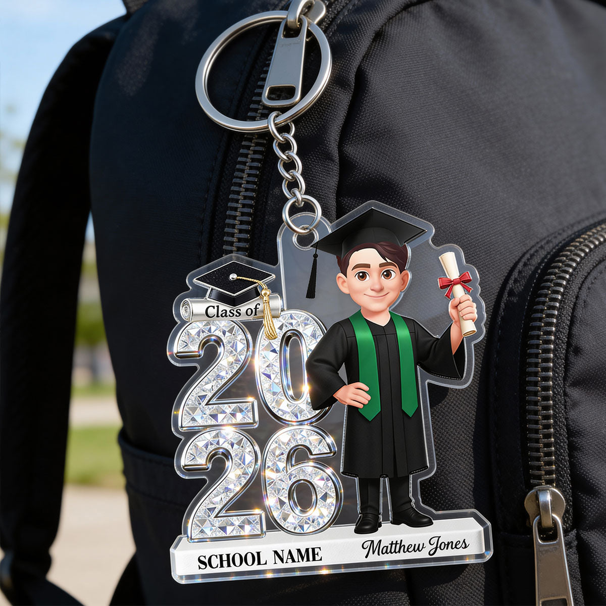 3D Shiny Effect Class Of 2026 2027 Senior - Personalized Acrylic Keychain - Gift For Graduates, Daughter, Son