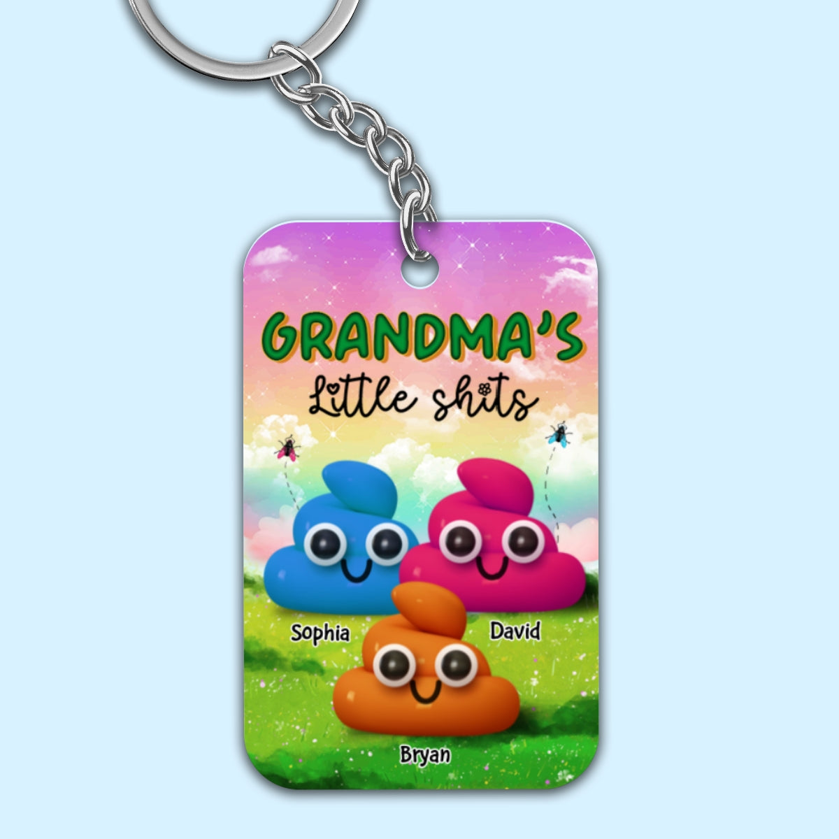 Funny Grandma‘s Little Kids Personalized Acrylic Keychain