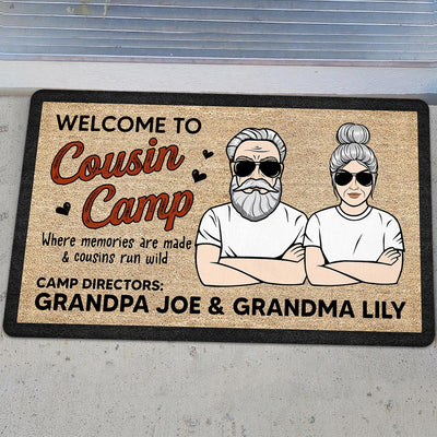 Welcome To Cousin Camp Grandparents House Personalized Doormat