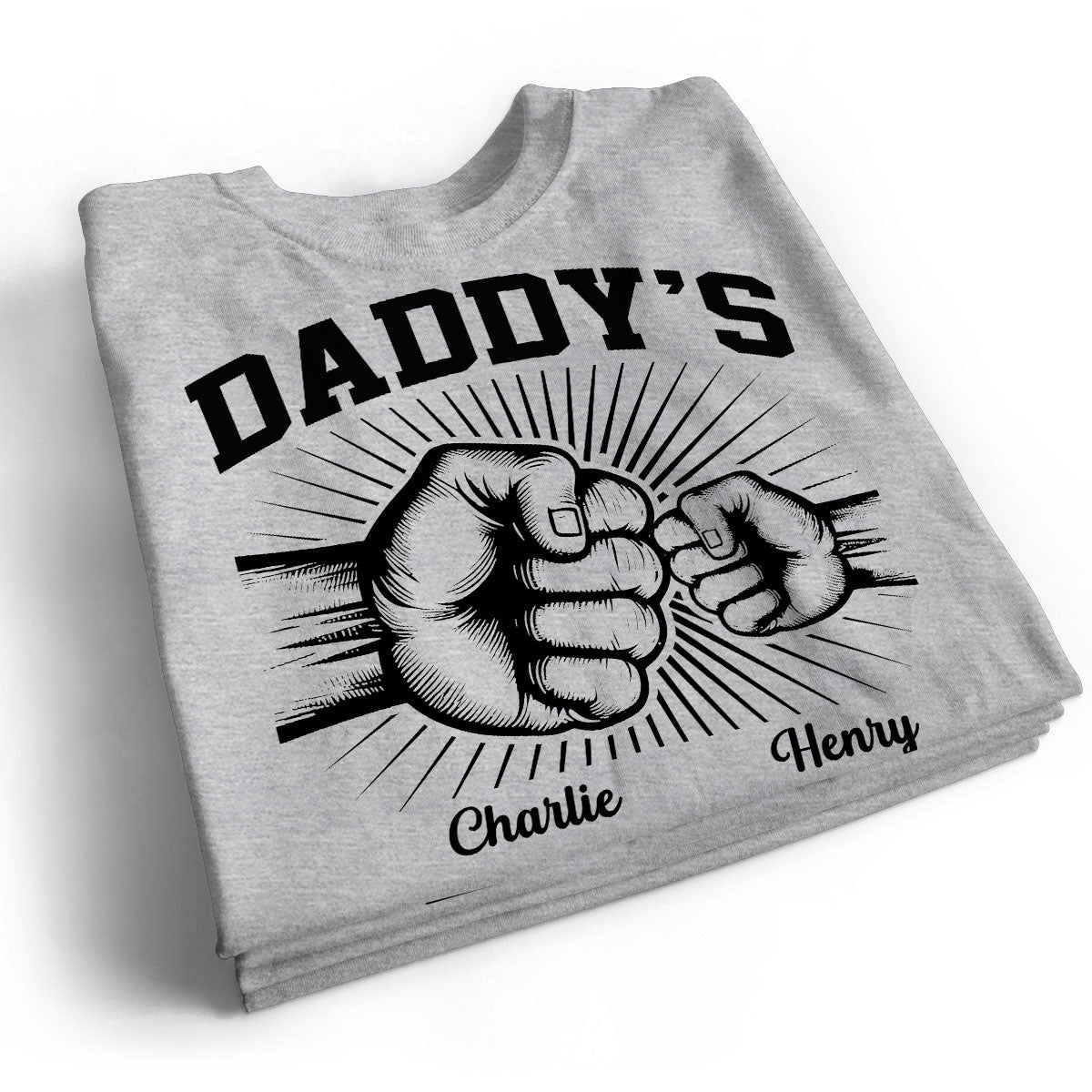 Daddy‘s Team Fist Bump Gift For Dad Personalized Shirt