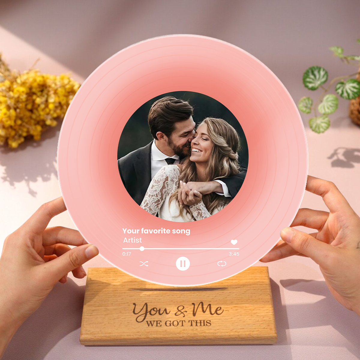 Couple Besties Family Photo Favorite Song Personalized Acrylic Record Plaque, Heartfelt Gift For Couple, For Him, For Her, Boyfriend, Girlfriend, Husband, Wife