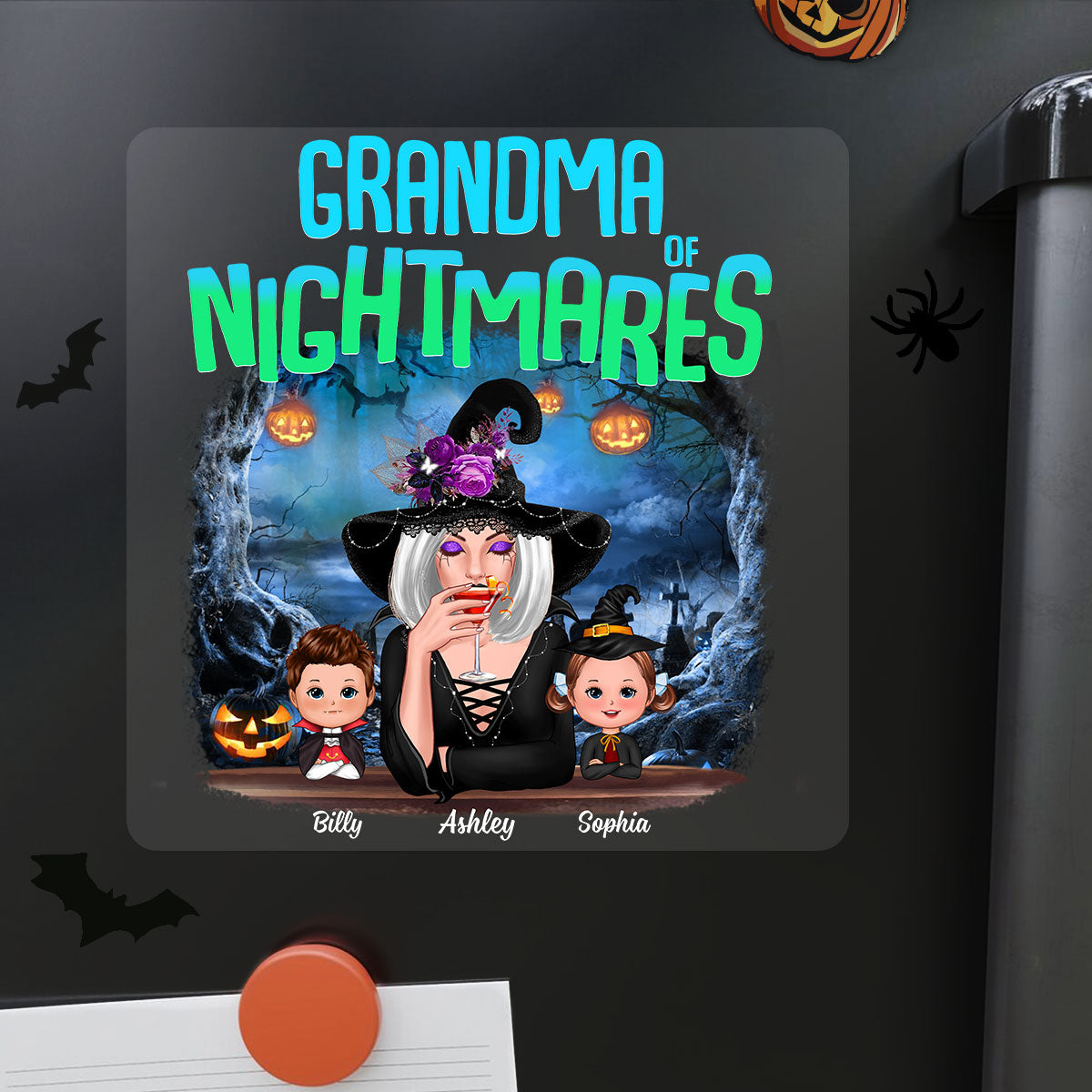 Mom Grandma Of Nightmare Personalized Decal, Halloween Decor