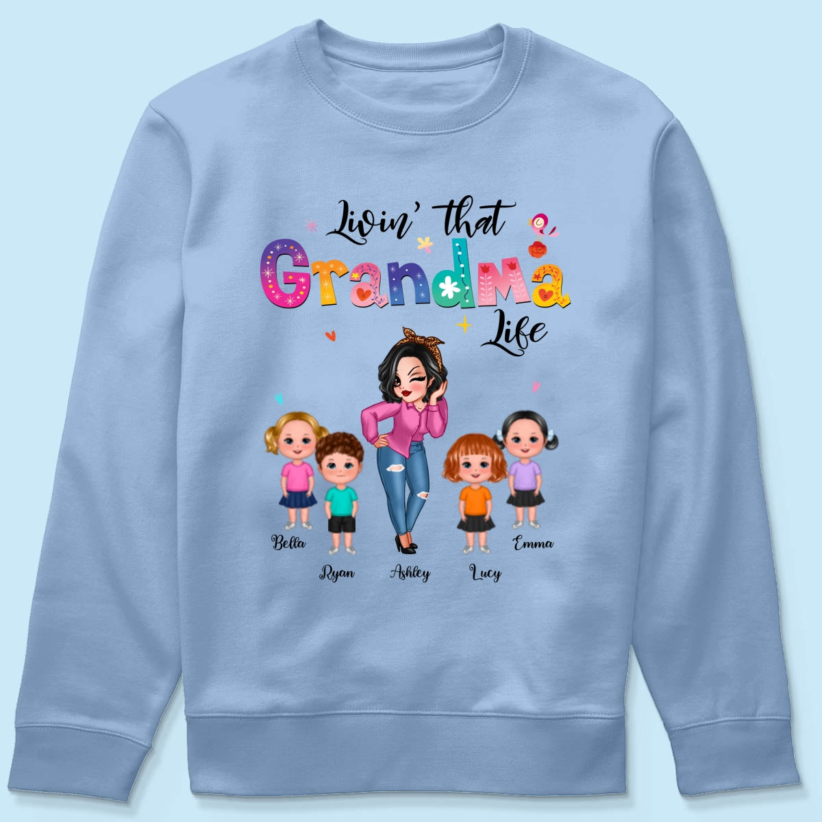 Livin‘ That Grandma Life Sassy Girl Gift For Grandma Personalized Shirt