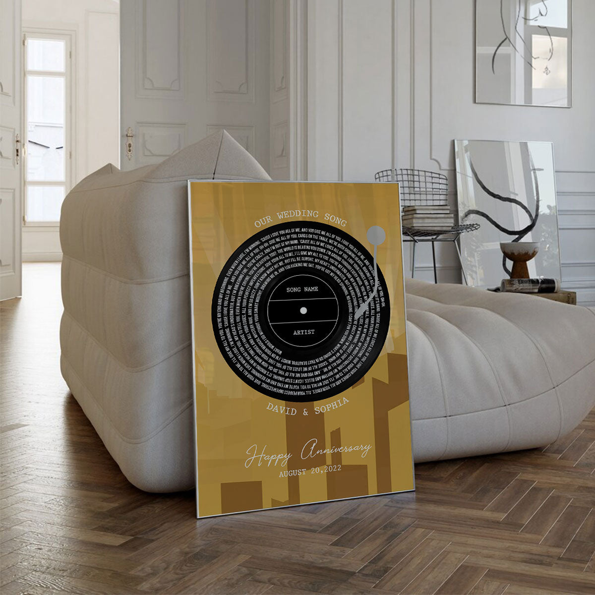 Unique Vinyl Song Lyrics Gold Art Deco Couple Wedding Poster, Perfect  Gift, Anniversary Gift, Wedding Gift For Couple For Him For Her