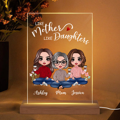 Doll Mother And Daughters Personalized Plaque LED Night Light