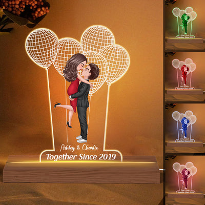 Couple Together Since 3D Balloon Personalized Custom Shape LED Night Light Acrylic LED Lamp
