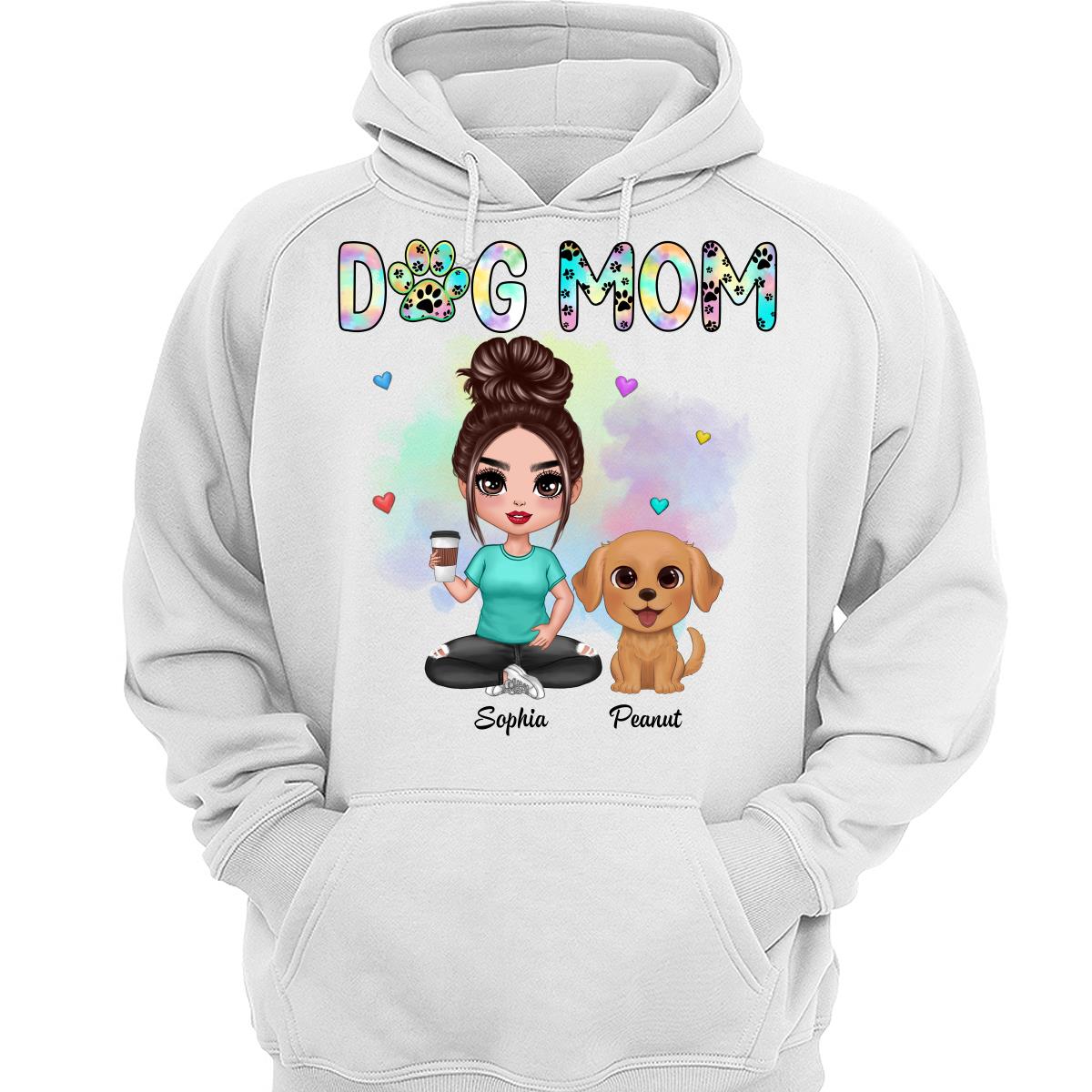 Pastel Paw Patterns Dog Mom Watercolor Cute Dogs Personalized Shirt