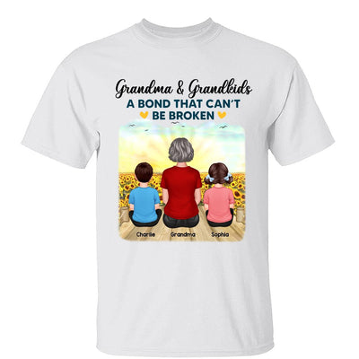 Grandma Grandkids Crossed Legs A Bond Can‘t Be Broken Personalized Shirt